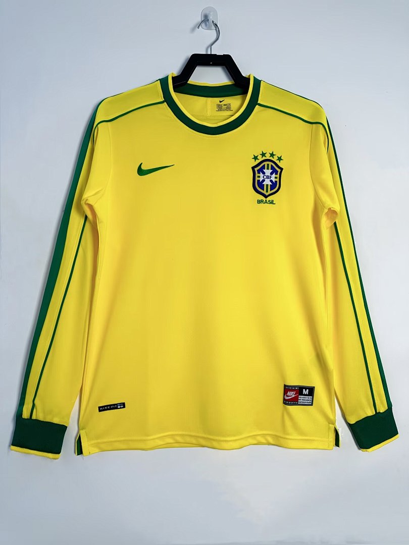 Brazil 1998 Home Long Sleeve Soccer Jersey