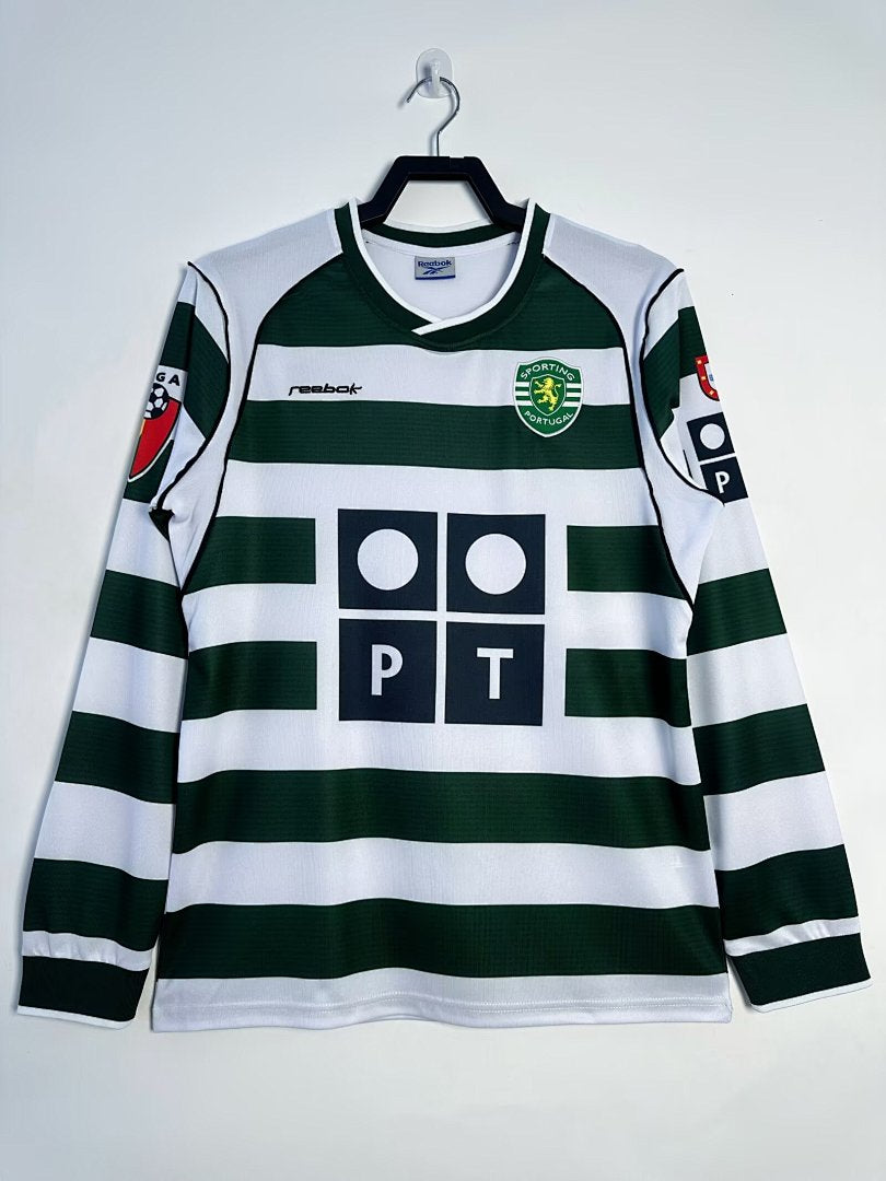 Sporting Lisbon 2001-03 Home Long Sleeve Soccer Jersey