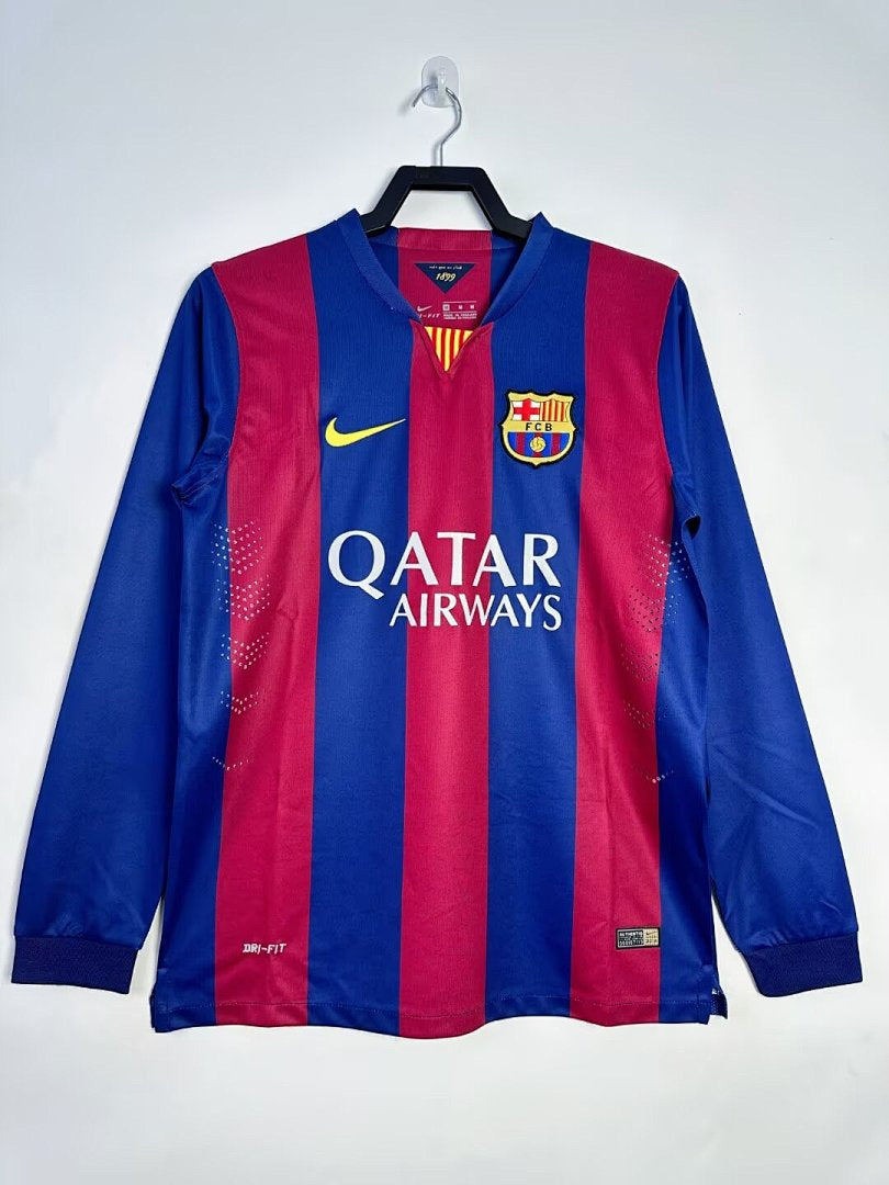Barcelona 2014-15 Home Long Sleeve Soccer Jersey