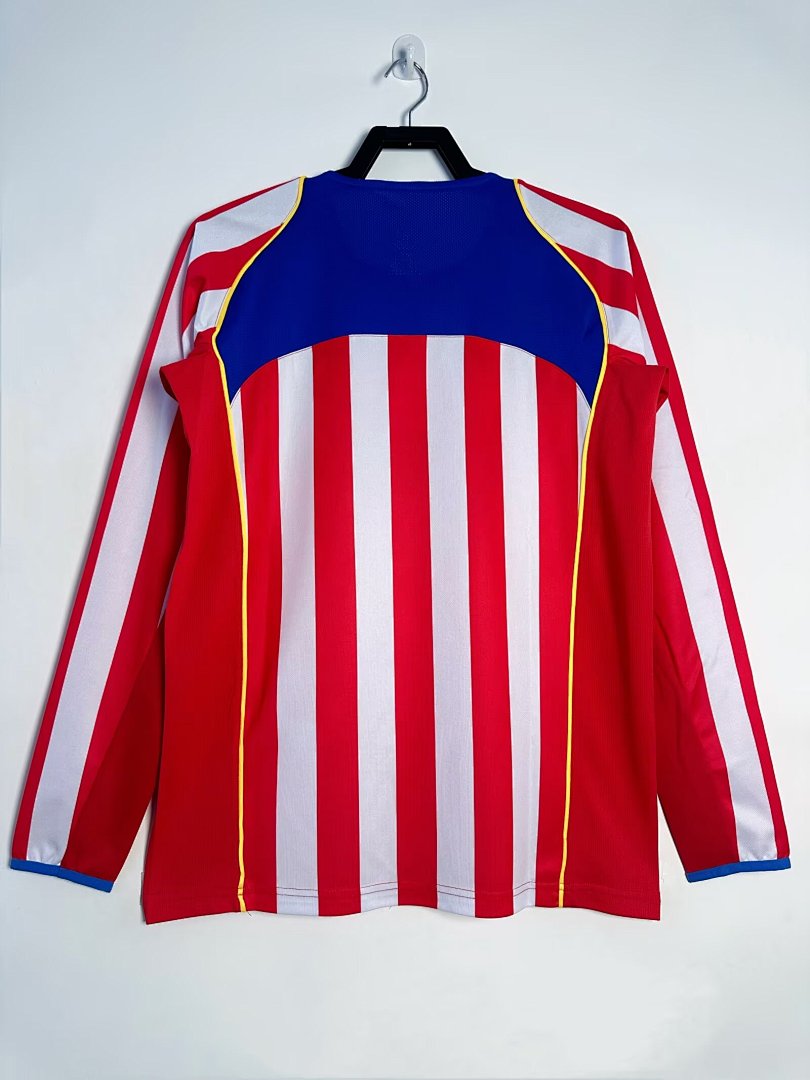 Atlético Madrid 2004-05 Home Long Sleeve Soccer Jersey