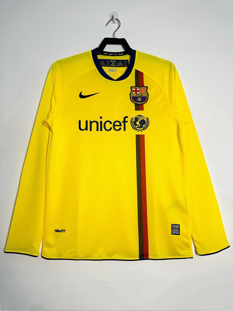 Barcelona 2008-09 Away Long Sleeve Soccer Jersey