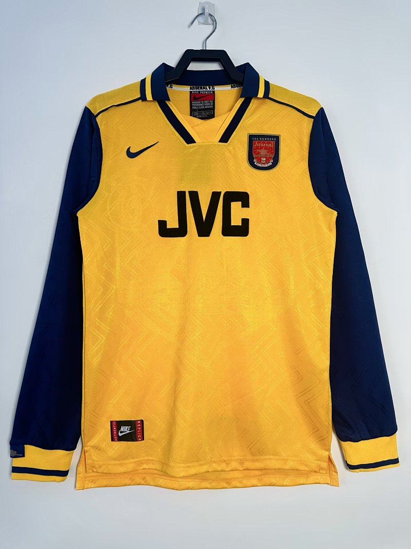 Arsenal 1996-97 Away Long Sleeve Soccer Jersey