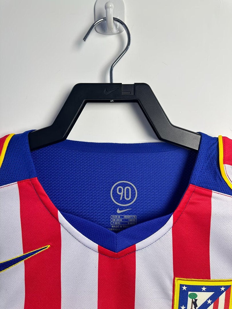 Atlético Madrid 2004-05 Home Long Sleeve Soccer Jersey