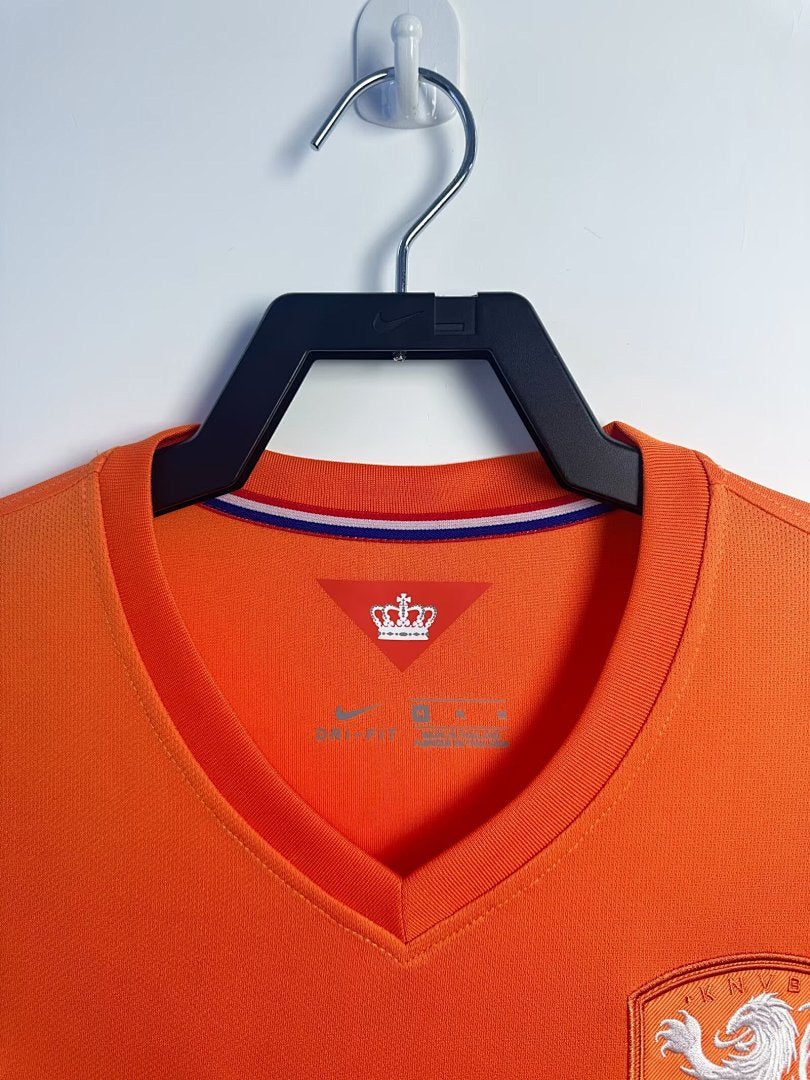 Netherlands 2014 Home Long Sleeve Soccer Jersey