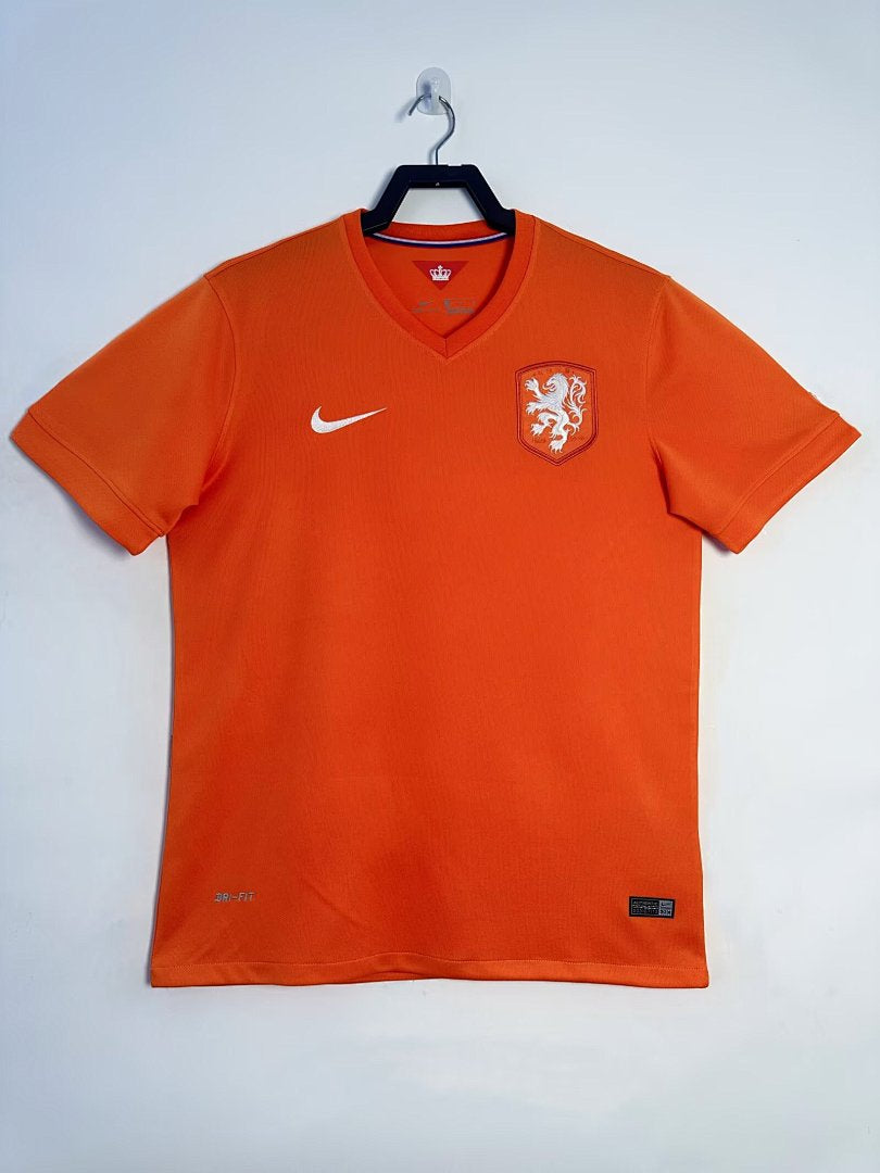 Netherlands 2014 Home Long Sleeve Soccer Jersey