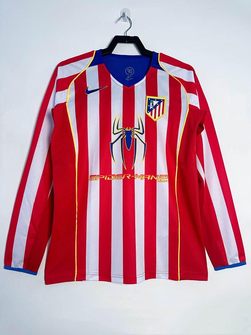 Atlético Madrid 2004-05 Home Long Sleeve Soccer Jersey