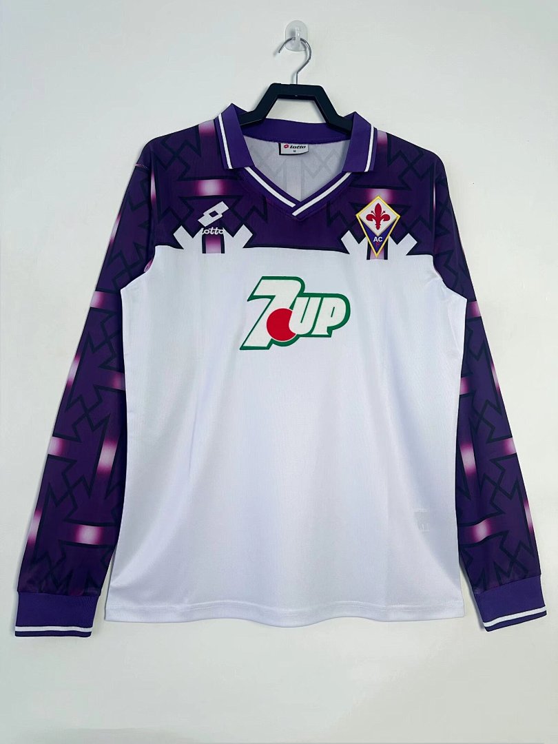 Fiorentina 1992-93 Away Long Sleeve Soccer Jersey