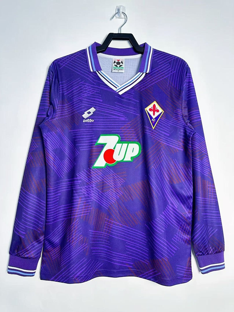 Fiorentina 1992-93 Home Long Sleeve Soccer Jersey