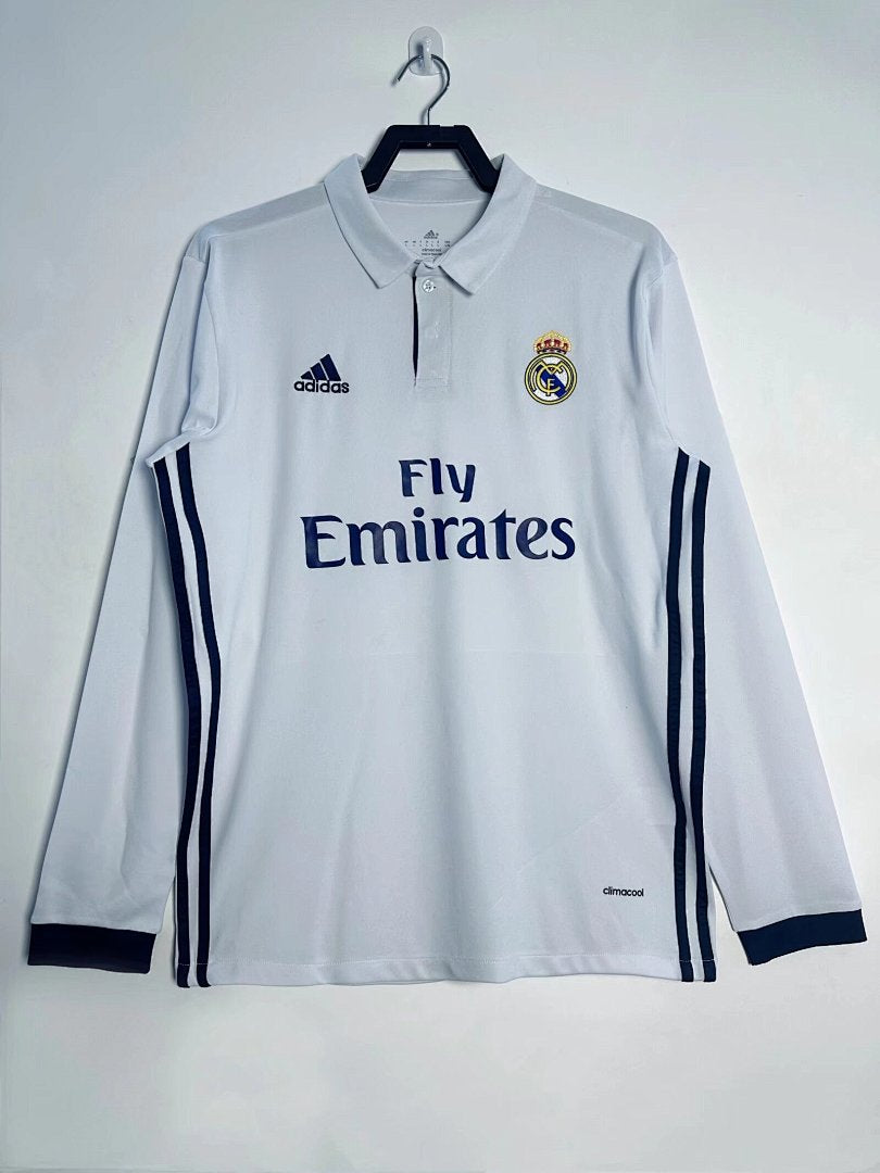Real Madrid 2016-17 Home Long Sleeve Soccer Jersey