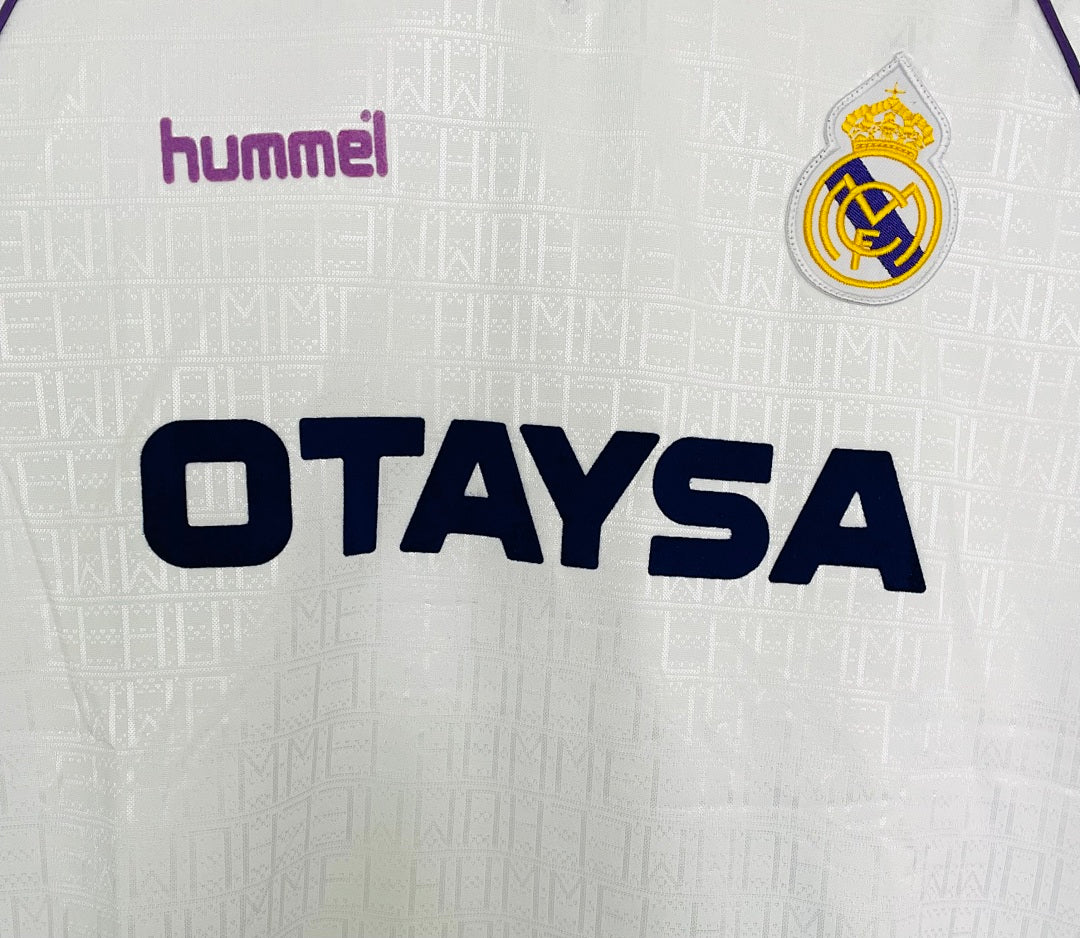 Real Madrid 1990-92 Home Long Sleeve Soccer Jersey