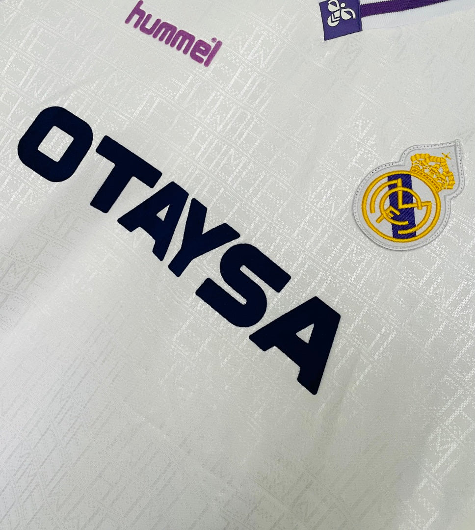 Real Madrid 1990-92 Home Long Sleeve Soccer Jersey