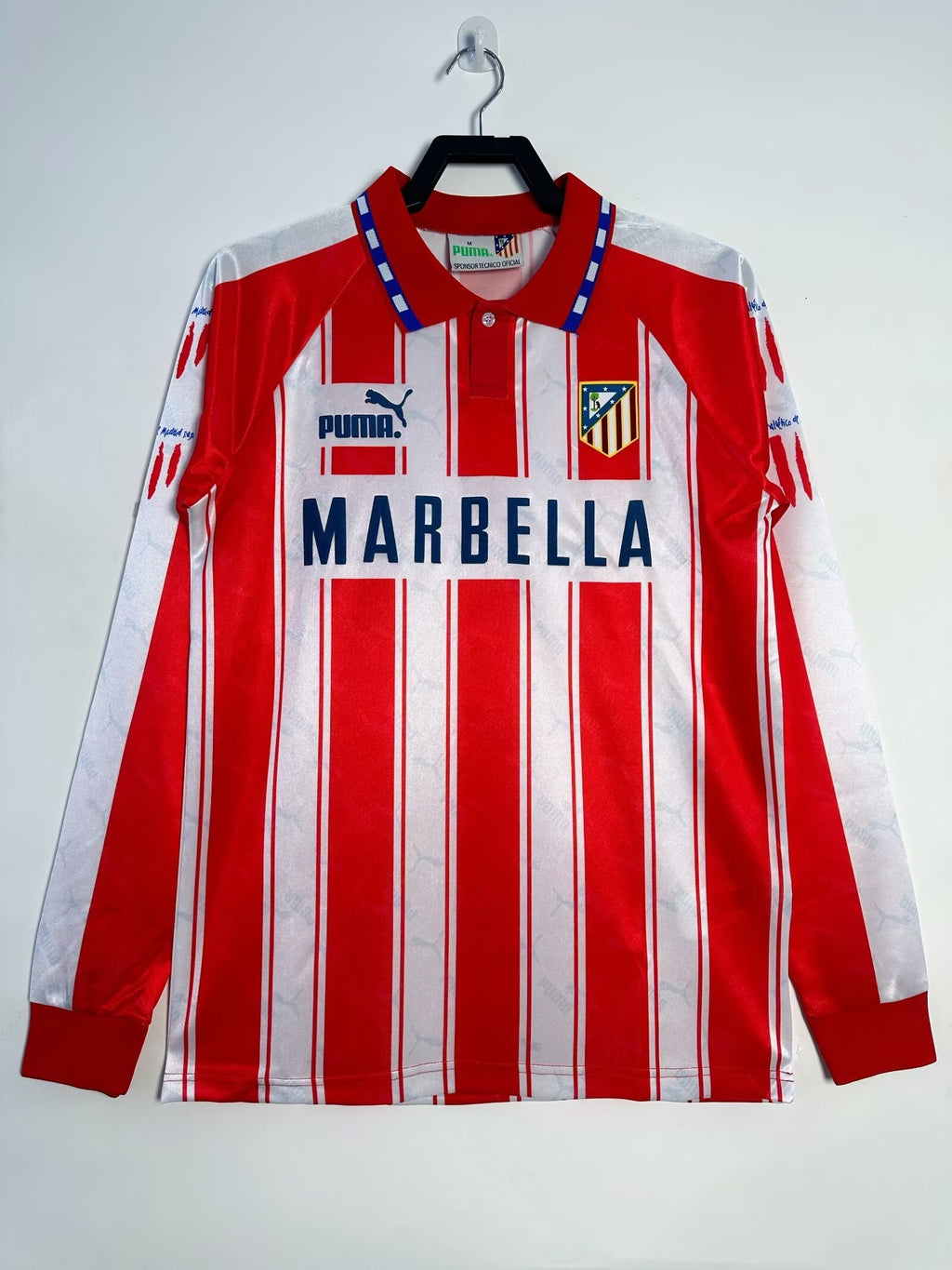 Atlético Madrid 1994-95 Home Long Sleeve Soccer Jersey