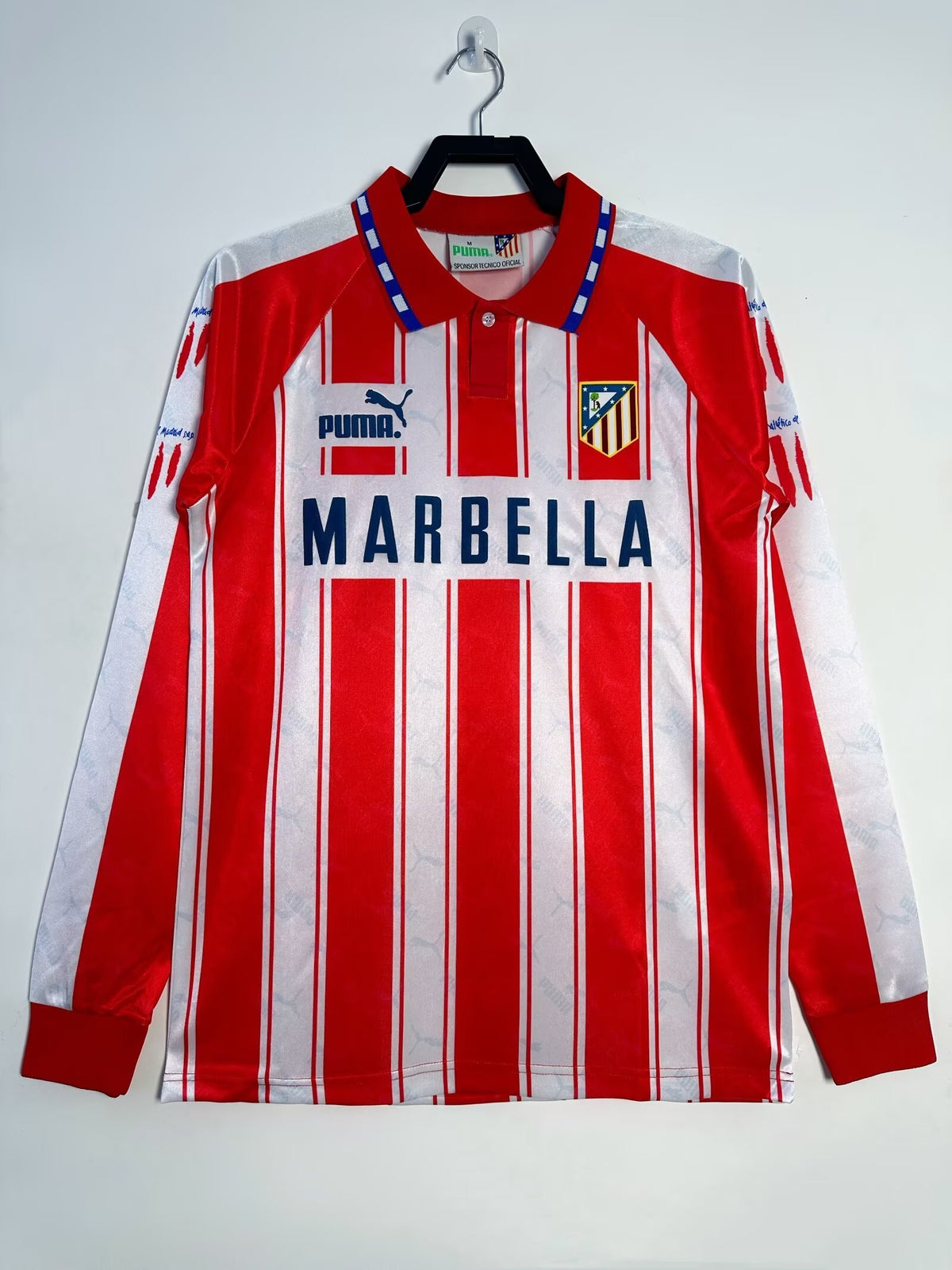 Atlético Madrid 1994-95 Home Long Sleeve Soccer Jersey